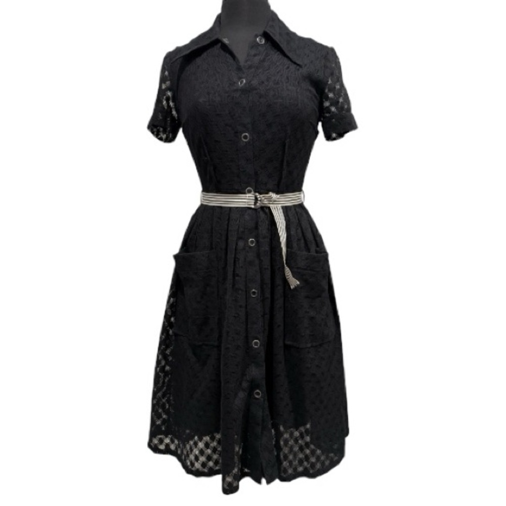 Plenty by Tracy Reese Black Lace Retro Shirtwaist Dress Size 6